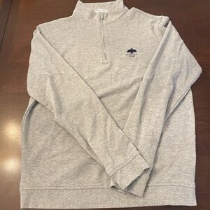 Peter Millar Gray Quarter-Zip Sweater Small